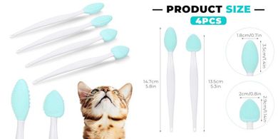 Cat Acne & Blackhead Brush: 4-Piece Silicone Grooming Set
