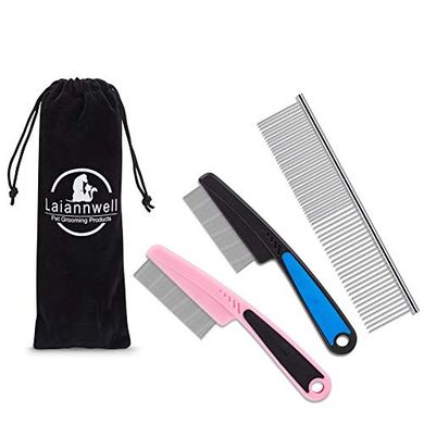 Laiannwell Professional 3-Pack Pet Grooming Comb
