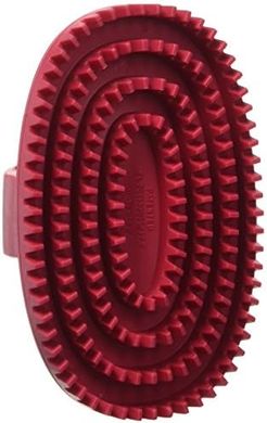 Red Rubber Curry Brush with Loop Handle
