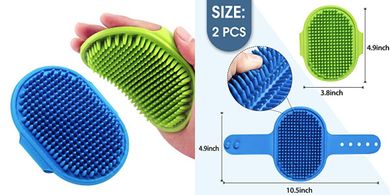 Pet Shampoo Brush: Soothing Massage Comb for Dogs & Cats (2-pack)
