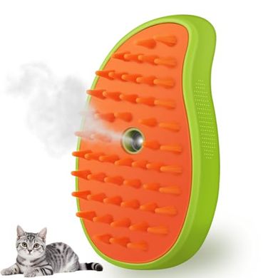 Cat Steamy Brush: 3-in-1 Cleaning & Massage Grooming Tool (Mango Green)
