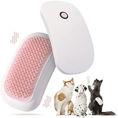 Pink Electric Pet Hair Brushes: 2-pack, handheld, massage & play
