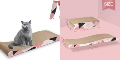 ComSaf Reversible Cat Scratch Lounge: 32"x10" Cardboard Pad
