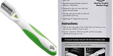 Andis 66055 Dematting 9-Blade Tool - Reduces Shedding, Safe on Wet or Dry Hair - Removes Dead Hair & Eliminates Tangles - Anti-slip, Easy-Grip Handle & Suitable for Various Pets – Green