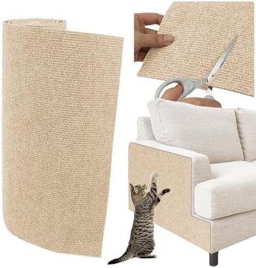 Trimmable Cat Scratching Mat: Self-adhesive, protects furniture.
