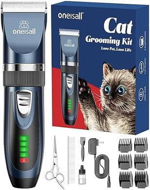 Oneisall Cordless Cat & Small Dog Grooming Kit (Blue)
