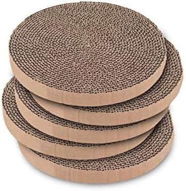 Recycled Cardboard Cat Scratcher Pads (5-pack) for Active Play
