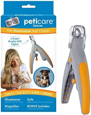 PetiCare LED Pet Nail Clipper: 5X Magnification, Quick-Clip, Steel Blades
