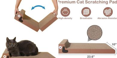 Foldable Cardboard Cat Scratcher (23.6"x10", Recyclable)
