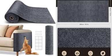 Trimmable Cat Scratch Mat & Protector (Dark Gray)
