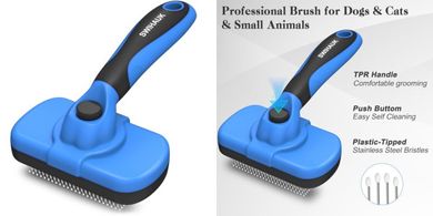 Swihauk Self-Cleaning Slicker Brush: Deshedding Tool for Pets
