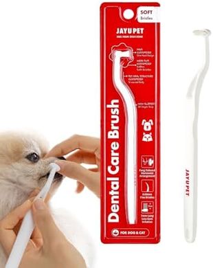 JAYU Pet Dental Brush: Soft Bristles, Horizontal Head, Easy Grip
