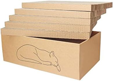 Reversible Cat Scratch Pad: 5 Durable Cardboard Packs
