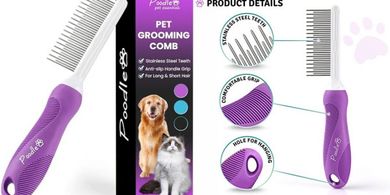 Poodle Pet Detangling Comb: Safe, Gentle Grooming for Dogs & Cats
