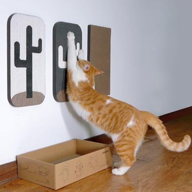 Wall-Mounted Cat Scratcher Set: Pad, Box, File, & Post
