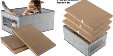 Kichwit Large Reversible Cat Scratching Pads (3-pack, 16.5"x11.7")
