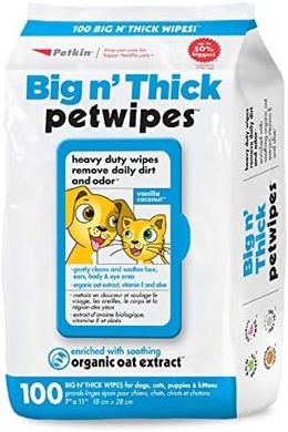 Petkin Thick Pet Wipes (100 Count)
